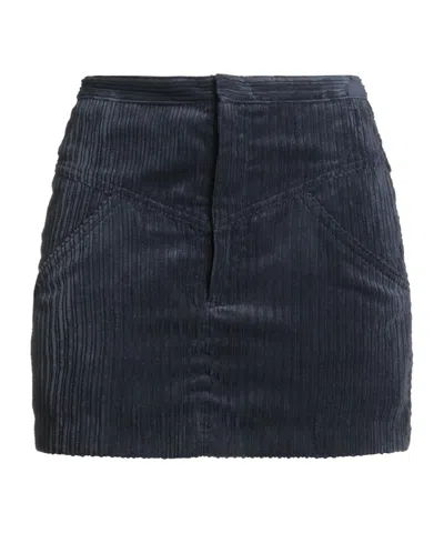 Isabel Marant Minimalist Corduroy Straight Skirt In Black