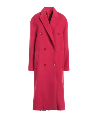 Isabel Marant Minimalist Double-breasted Coat In Pink