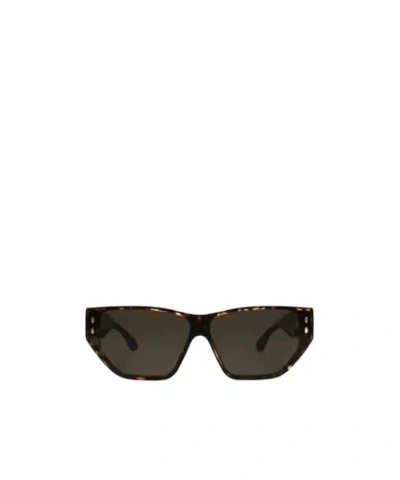 Isabel Marant Minimalist Fashion Rectangular Sunglasses In Green