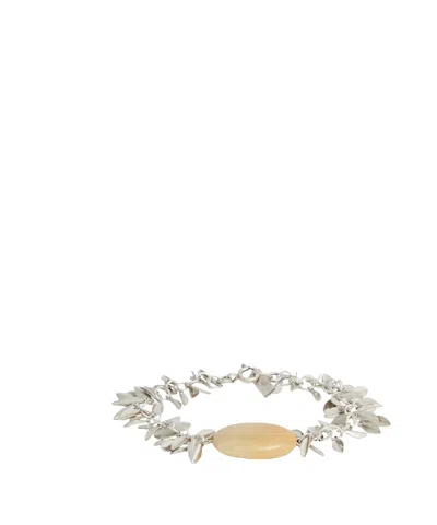Isabel Marant Minimalist Metal Bracelet In White