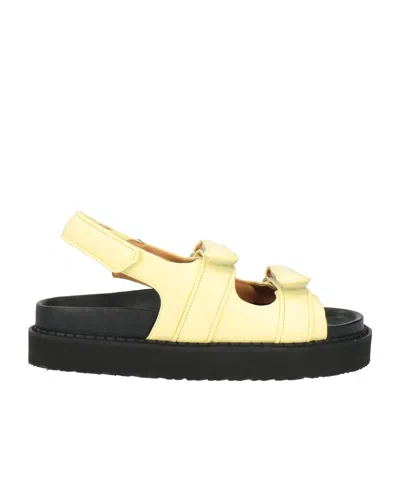 Isabel Marant Minimalist Round-toe Leather Sandals In Black