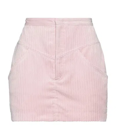 Isabel Marant Minimalist Solid Color Corduroy Skirt In Pink