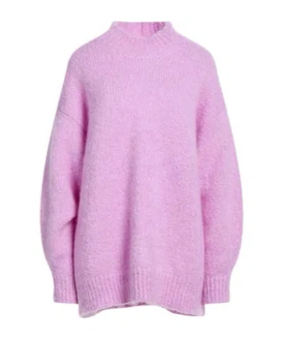 Isabel Marant Minimalist Solid Color Knit Sweater In Pink