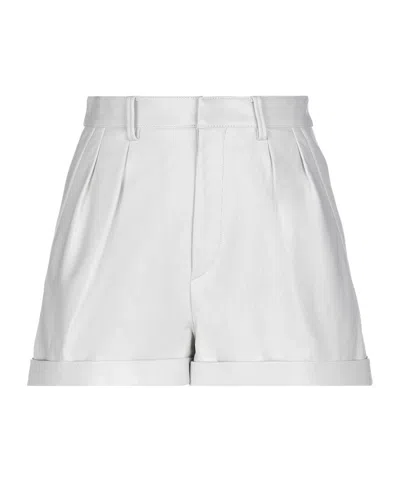 Isabel Marant Minimalist Solidcolor Leather Shorts In White
