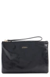 Isabel Marant Mino Leather Pouch Clutch In Black