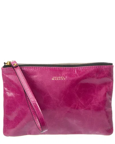 Isabel Marant Mino Leather Pouch, Purple