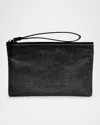 Isabel Marant Mino Zip Leather Wristlet Pouch Bag In Black