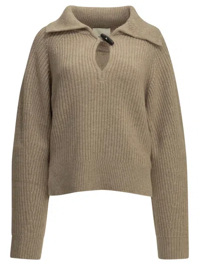 Isabel Marant "miranda" Polo Sweater In Neutral