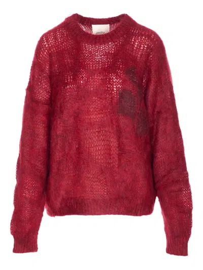 Isabel Marant Mirella Crewneck Sweater In Red
