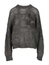 Isabel Marant Mirella-gd Spray Mohair Knit Knitwear Grey In Black
