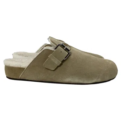 Isabel Marant Mirvin Shearling-lined Clogs In Beige Suede In Brown