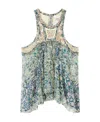 Isabel Marant Mix-print Draped Tank Top In Multicolor