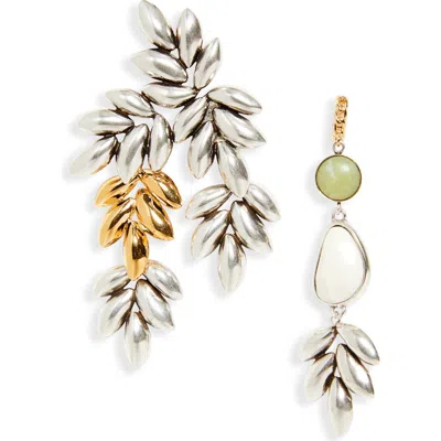 Isabel Marant Mixed Medal Mismatched Drop Earrings In Multi