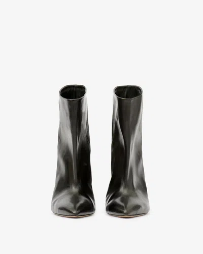 Isabel Marant 90mm Miyako Leather Ankle Boots In Black