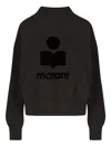 Isabel Marant Moby Flocked Logo Sweatshirt In Black