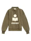 Isabel Marant Moby Logo-embroidered Mock-neck Sweatshirt In Green