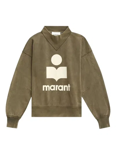 ISABEL MARANT MOBY LOGO-EMBROIDERED MOCK-NECK SWEATSHIRT