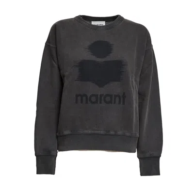 Isabel Marant Mobyli Fluo Blurred Logo Sweatshirt In Black