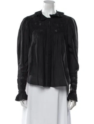 Pre-owned Isabel Marant Mock Neck Long Sleeve Blouse In Black