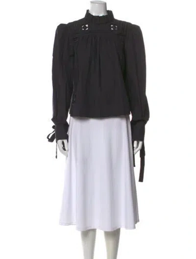 Pre-owned Isabel Marant Mock Neck Long Sleeve Blouse In Black