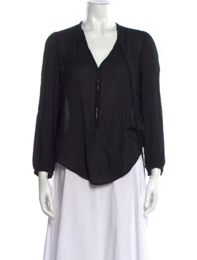 Pre-owned Isabel Marant Mock Neck Long Sleeve Blouse In Black