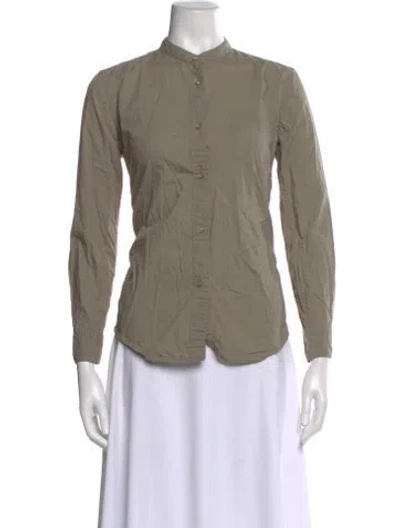 Pre-owned Isabel Marant Mock Neck Long Sleeve Button-up Top In Purple