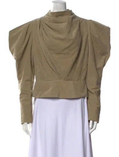 Pre-owned Isabel Marant Mock Neck Long Sleeve Top In Neutrals