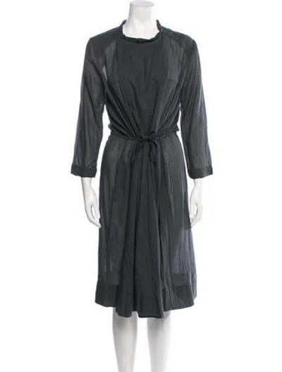 Pre-owned Isabel Marant Mock Neck Midi Length Dress In Gray