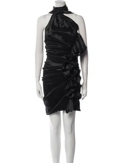 Pre-owned Isabel Marant Mock Neck Mini Dress In Black