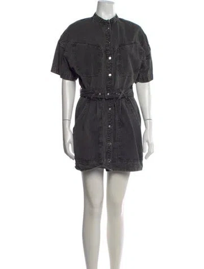 Pre-owned Isabel Marant Mock Neck Mini Dress In Black