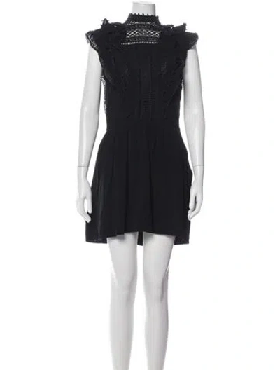 Pre-owned Isabel Marant Mock Neck Mini Dress In Black