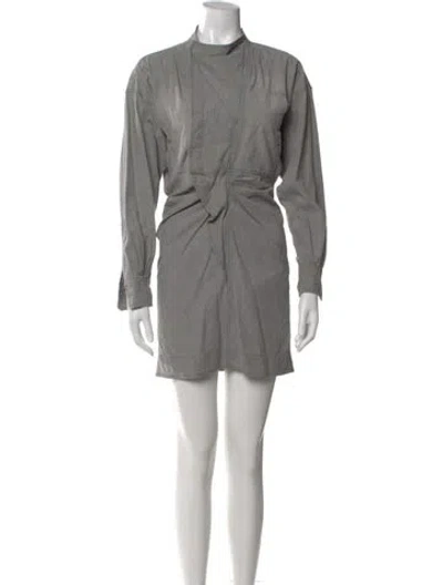 Pre-owned Isabel Marant Mock Neck Mini Dress In Gray