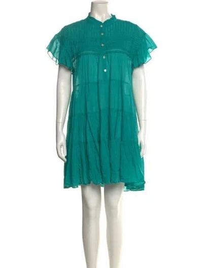 Pre-owned Isabel Marant Mock Neck Mini Dress In Green