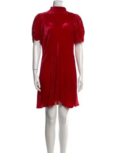 Pre-owned Isabel Marant Mock Neck Mini Dress In Red