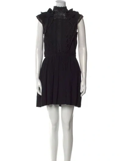 Pre-owned Isabel Marant Mock Neck Mini Dress W/ Tags In Black