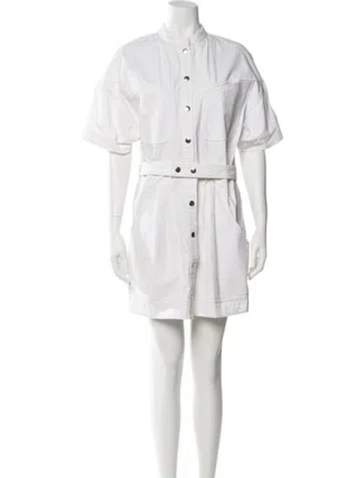 Pre-owned Isabel Marant Mock Neck Mini Dress In White
