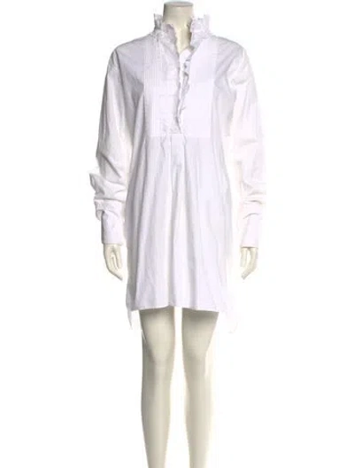 Pre-owned Isabel Marant Mock Neck Mini Dress In White