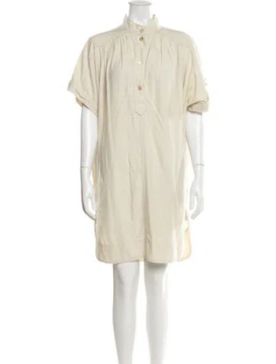 Pre-owned Isabel Marant Mock Neck Mini Dress In White