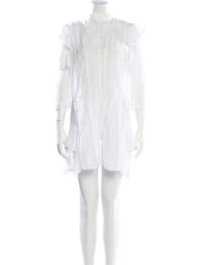 Pre-owned Isabel Marant Mock Neck Mini Dress In White