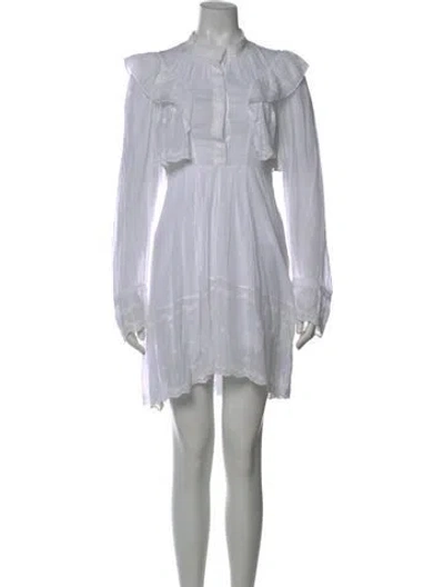 Pre-owned Isabel Marant Mock Neck Mini Dress In White