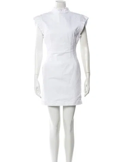 Pre-owned Isabel Marant Mock Neck Mini Dress In White