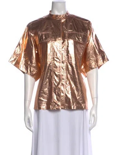 Pre-owned Isabel Marant Mock Neck Short Sleeve Top W/ Tags In Pink