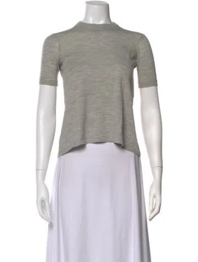 Pre-owned Isabel Marant Mock Neck Short Sleeve Top In White
