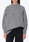 Isabel Marant Mock Neck Sweater In Alpaca-blend In Gray