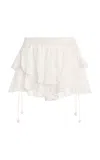 Isabel Marant Womens White Neis Open-cut Embroidered Cotton Mini Shorts In White
