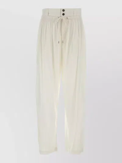 Isabel Marant Modal Blend Inaya Trousers Button Detail In Neutral