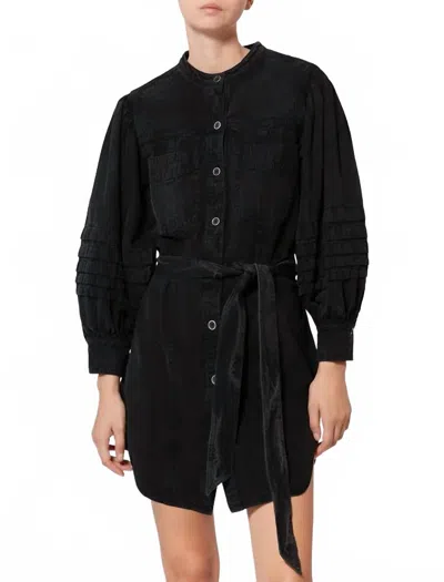 Isabel Marant Moe Mini Dress In Faded Black