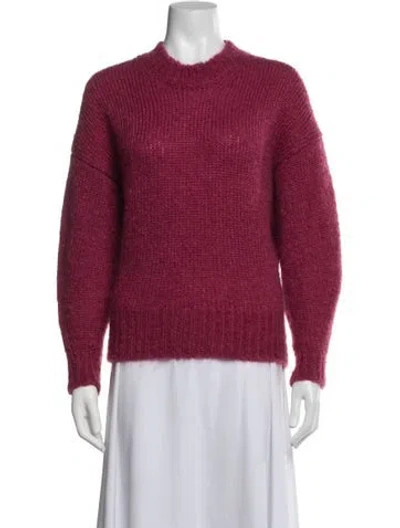 Pre-owned Isabel Marant Mohair Crew Neck Sweater In Burgundy