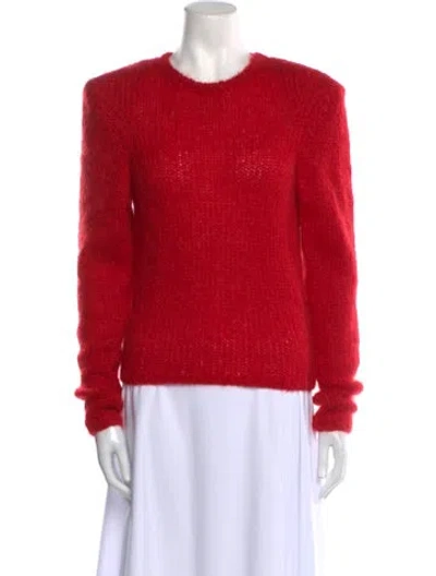 Pre-owned Isabel Marant Mohair Crew Neck Sweater In Red