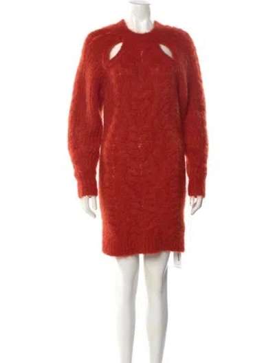 Pre-owned Isabel Marant Mohair Mini Dress In Orange